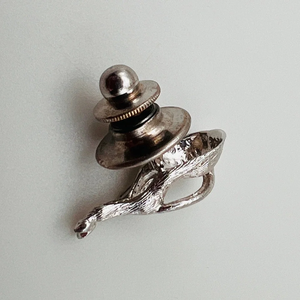 Horse Rear End Tie Tack Equestrian Novelty Figural Western Silver Tone Pin